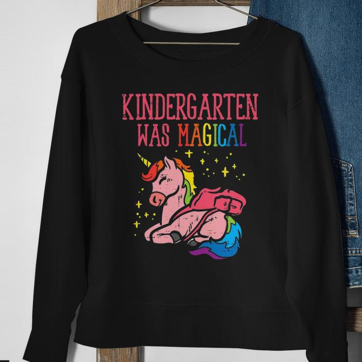 Unicorn Kindergarten Was Magical Last Day Graduation Girls Sweatshirt Gifts for Old Women