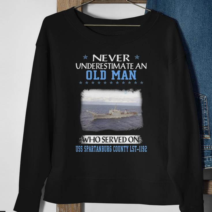Uss Spartanburg County Lst-1192 Veterans Day Father Day Gift Sweatshirt Gifts for Old Women