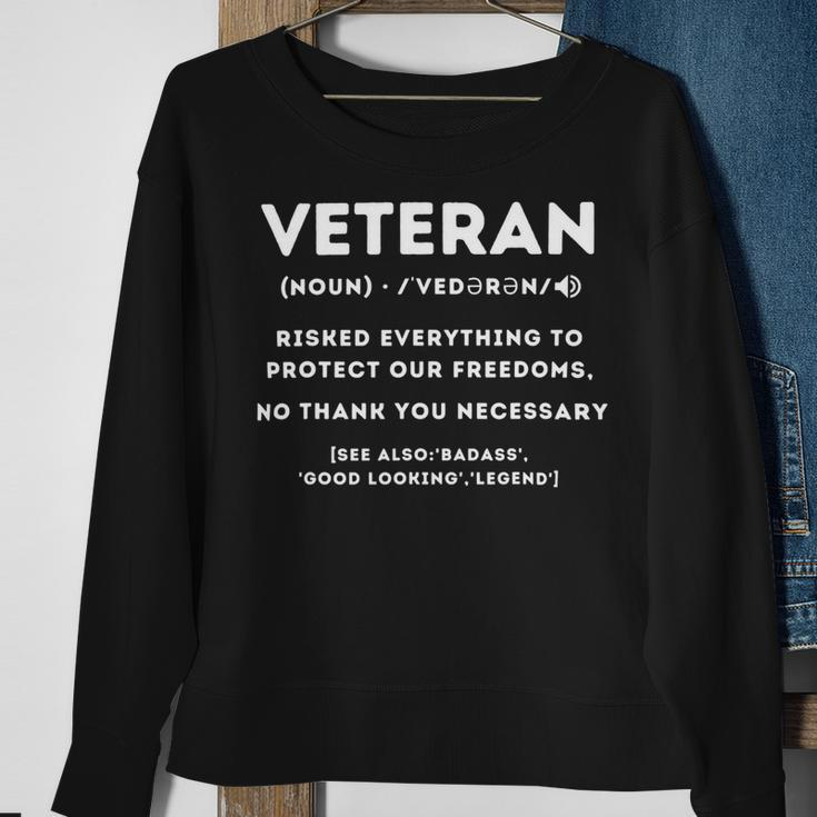Veteran Definition Funny Proud Veteran Military Meaning T-Shirt Sweatshirt Gifts for Old Women
