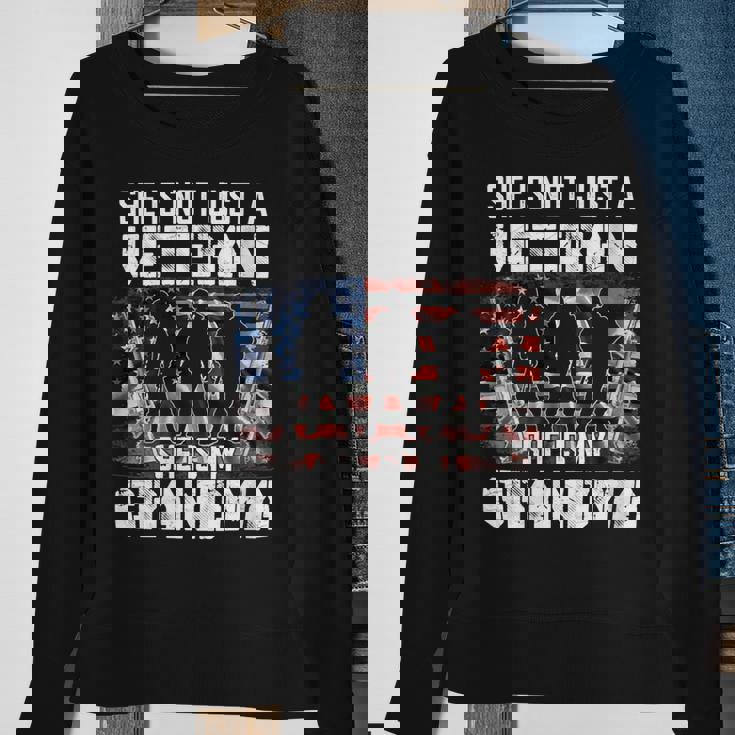 Veteran Veterans Day Womens Veteran She Is My Grandma American Flag Veterans Day 333 Navy Soldier Army Military Sweatshirt Gifts for Old Women