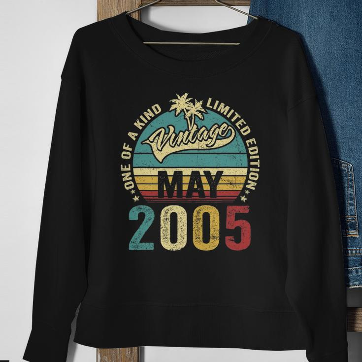 Vintage 17 Years Old May 2005 Decorations 17Th Birthday Sweatshirt Gifts for Old Women