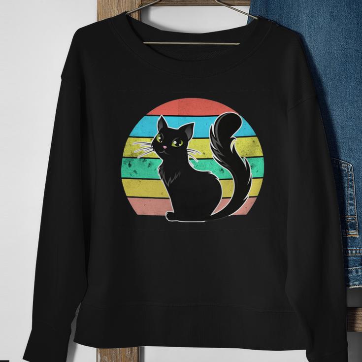 Vintage Black Cat Lover 307 Shirt Sweatshirt Gifts for Old Women