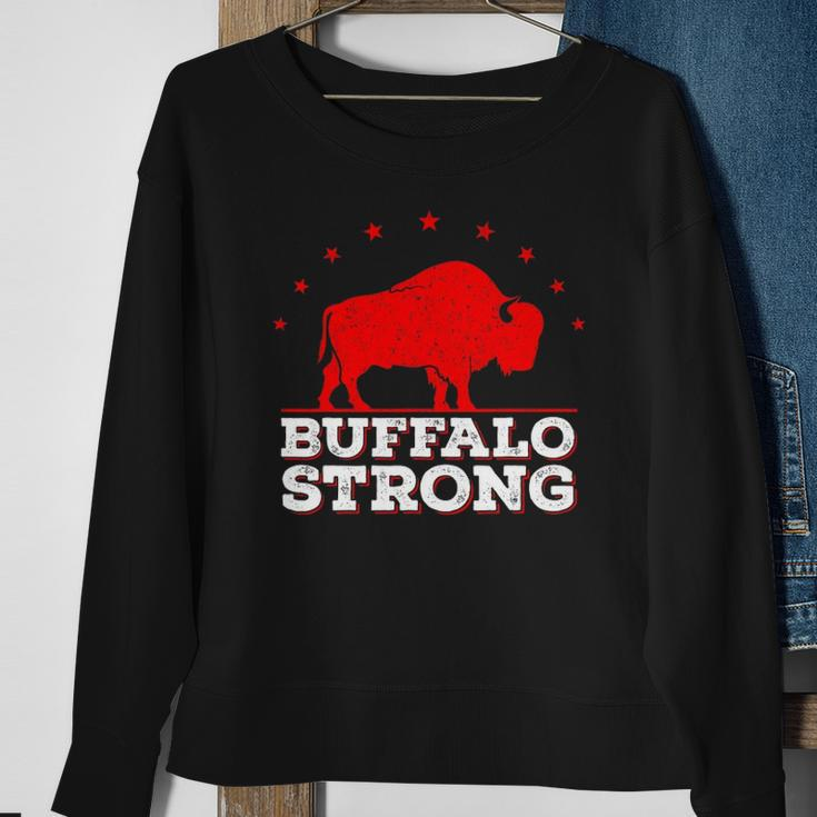 Vintage Pray For Buffalo - Buffalo Strong Sweatshirt Gifts for Old Women