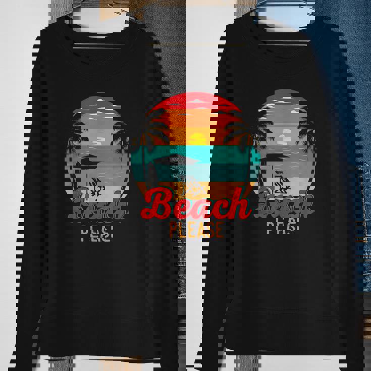 Vintage Retro Beach Please Funny Beach Lover Summer Vacation Sweatshirt Gifts for Old Women