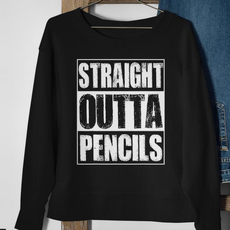 Vintage Straight Outta Pencils Gift Sweatshirt Gifts for Old Women