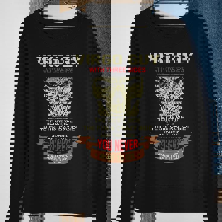 Virgo Guy I Have 3 Sides Virgo Guy Birthday Sweatshirt Gifts for Old Women