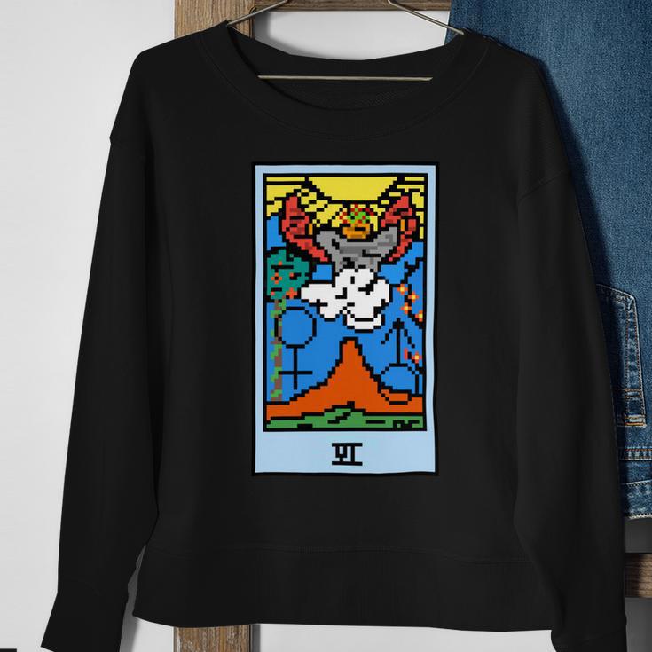 Wait Is This Pixel Art Tarot Yellow - Major Arcana The Lovers Design For Stickers And Sweatshirt Gifts for Old Women