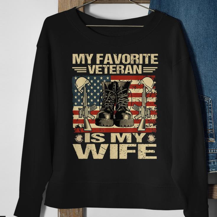 Wife Veterans Day My Favorite Veteran Is My Wife Sweatshirt Gifts for Old Women