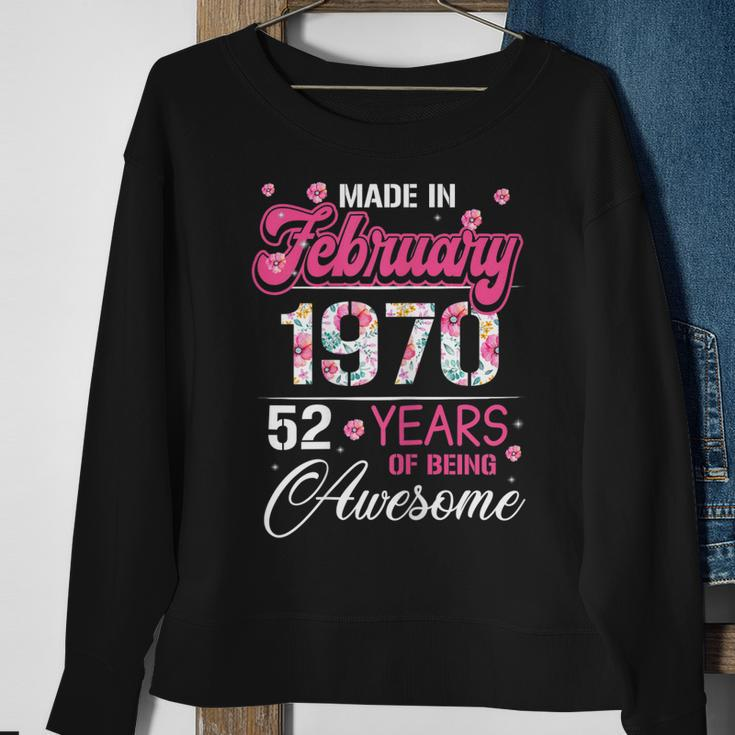 Womens February Girls 1970 Birthday Gift 52 Years Old Made In 1970 Sweatshirt Gifts for Old Women