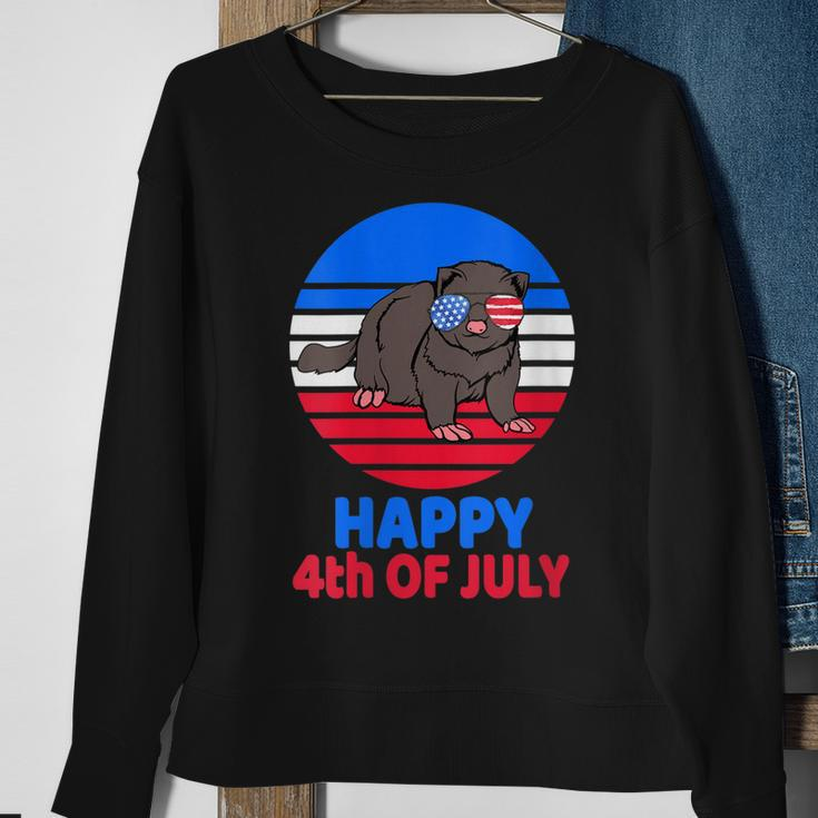 Womens Ferret 4Th Of July For Ferret Lover July 4Th Ferret Mom Dad Sweatshirt Gifts for Old Women