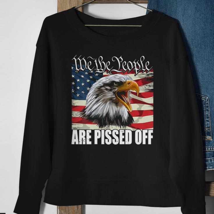 Womens Funny American Flag Bald Eagle We The People Are Pissed Off Sweatshirt Gifts for Old Women