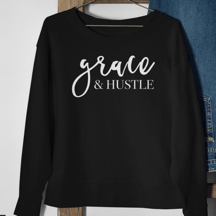 Womens Grace And Hustle Sweatshirt Gifts for Old Women