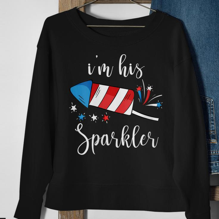 Womens Im His Sparkler Funny 4Th Of July For Women Sweatshirt Gifts for Old Women