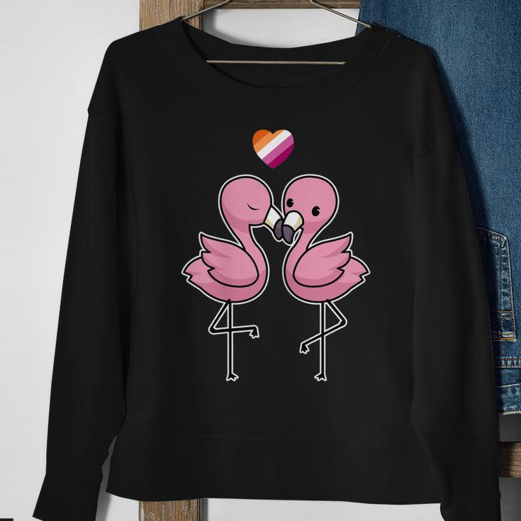 Womens Lesbian Flamingo Lgbt Lesbian Sweatshirt Gifts for Old Women