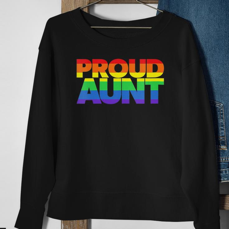 Womens Lgbtq Family Aunt Gay Pride Ally Lgbt Proud Aunt Sweatshirt Gifts for Old Women