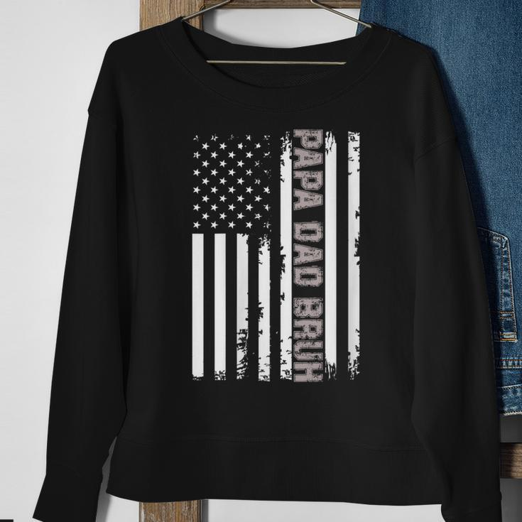 Womens Papa Dad Bruh Fathers Day 4Th Of July Us Flag Vintage 2022 Sweatshirt Gifts for Old Women