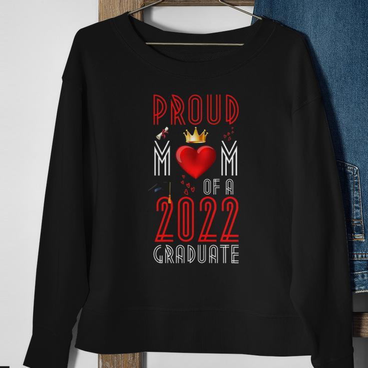 Womens Proud Mom Of A 2022 Graduate Graduation 2022 Mother Red Sweatshirt Gifts for Old Women
