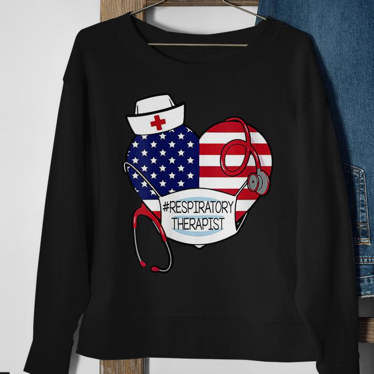 Womens Respiratory Therapist Love America 4Th Of July For Nurse Dad Sweatshirt Gifts for Old Women