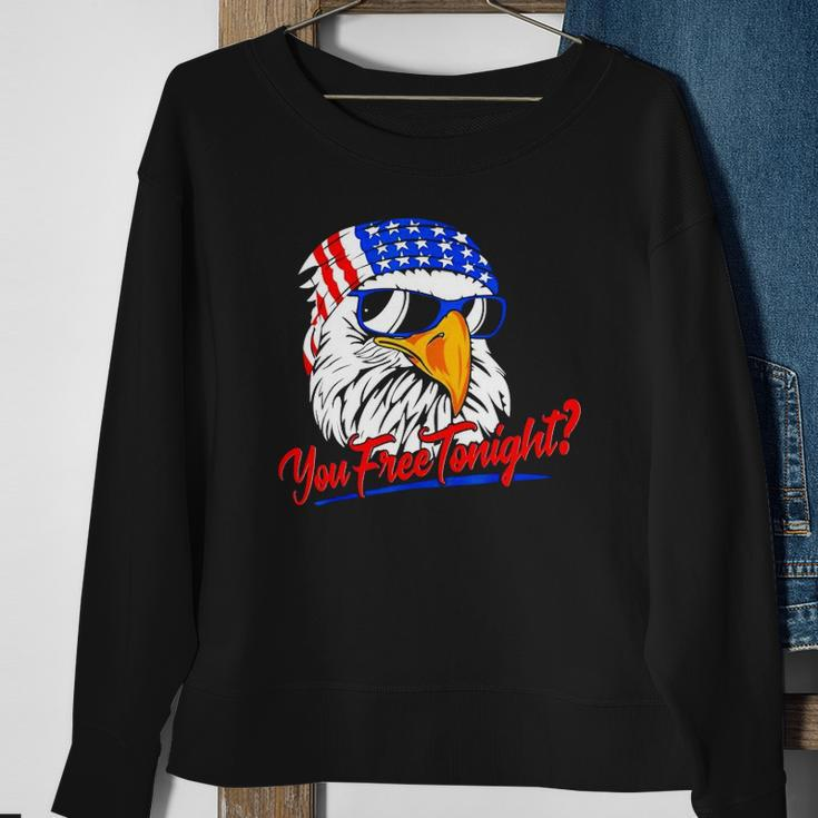 You Free Tonight Bald Eagle American Flag Happy 4Th Of July Sweatshirt Gifts for Old Women