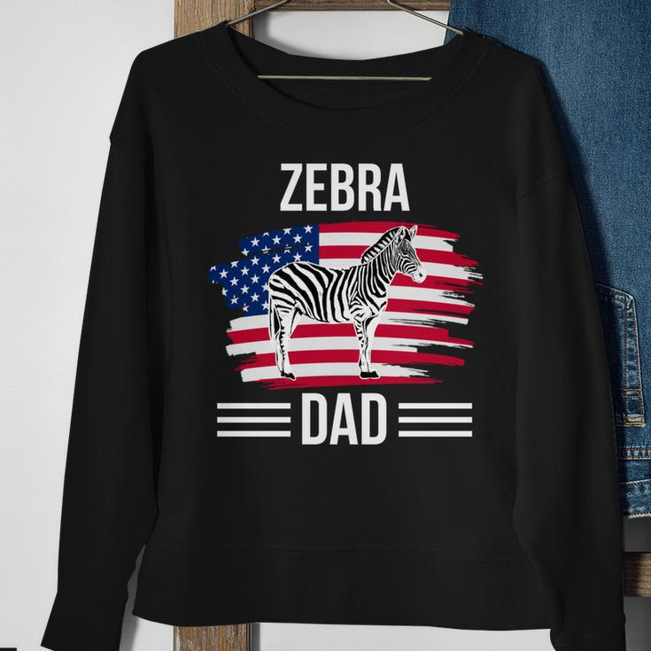 Zebra Us Flag 4Th Of July Fathers Day Zebra Dad Sweatshirt Gifts for Old Women