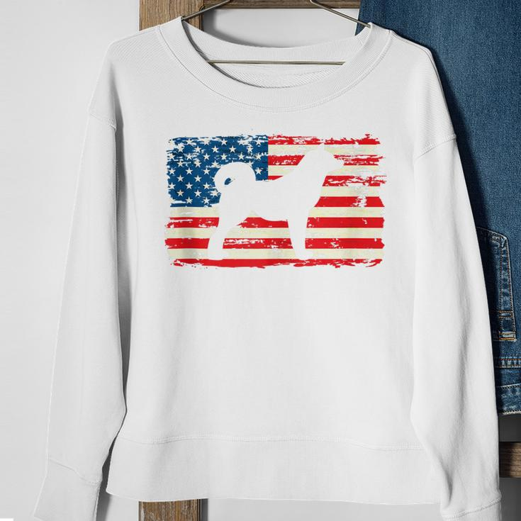 Akita Inu For Dog Mom Dog Dad Usa Flag 4Th Of July Sweatshirt Gifts for Old Women