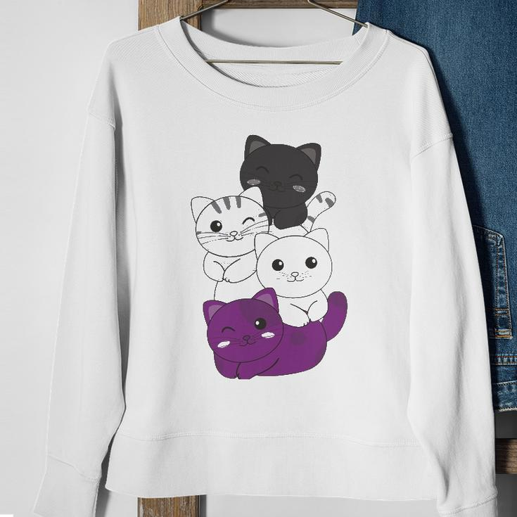Asexual Flag Pride Lgbtq Cats Asexual Cat Sweatshirt Gifts for Old Women