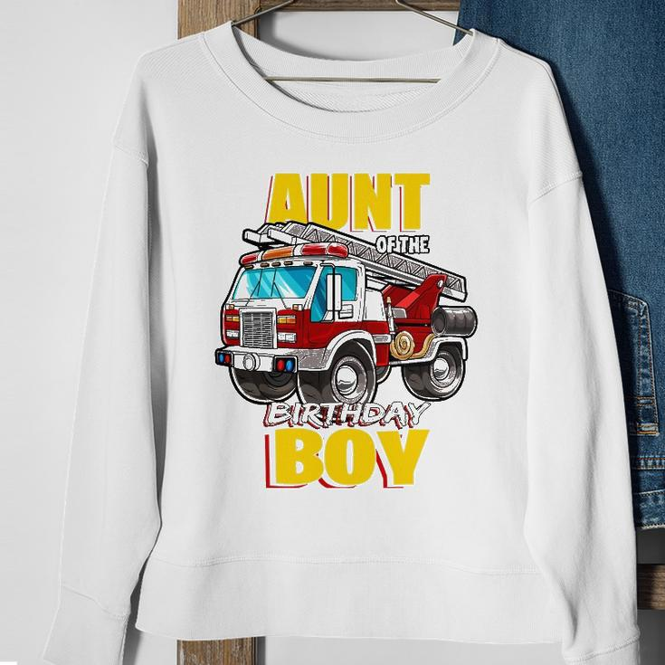 Aunt Of The Birthday Boy Matching Family Fireman Firetruck Sweatshirt Gifts for Old Women