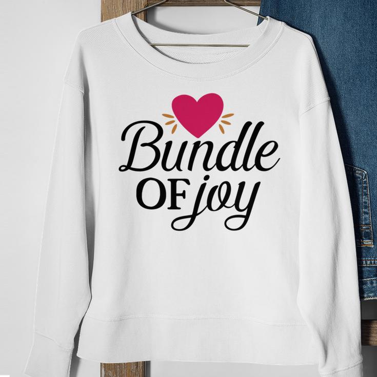 Baby Shower Text Design Bundle Of Joy Heart Sweatshirt Gifts for Old Women