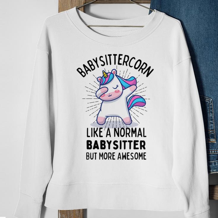 Babysittercorn Funny Unicorn Dabbing Gift Like A Normal Babysitter But More Awesome Sweatshirt Gifts for Old Women