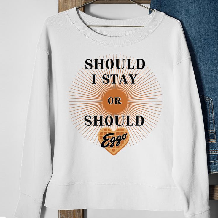 Best Seller Should I Stay Or Should Eggo Merchandise Sweatshirt Gifts for Old Women