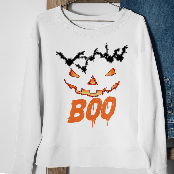 Boo Scary Pumpkin Face Sweatshirt Gifts for Old Women