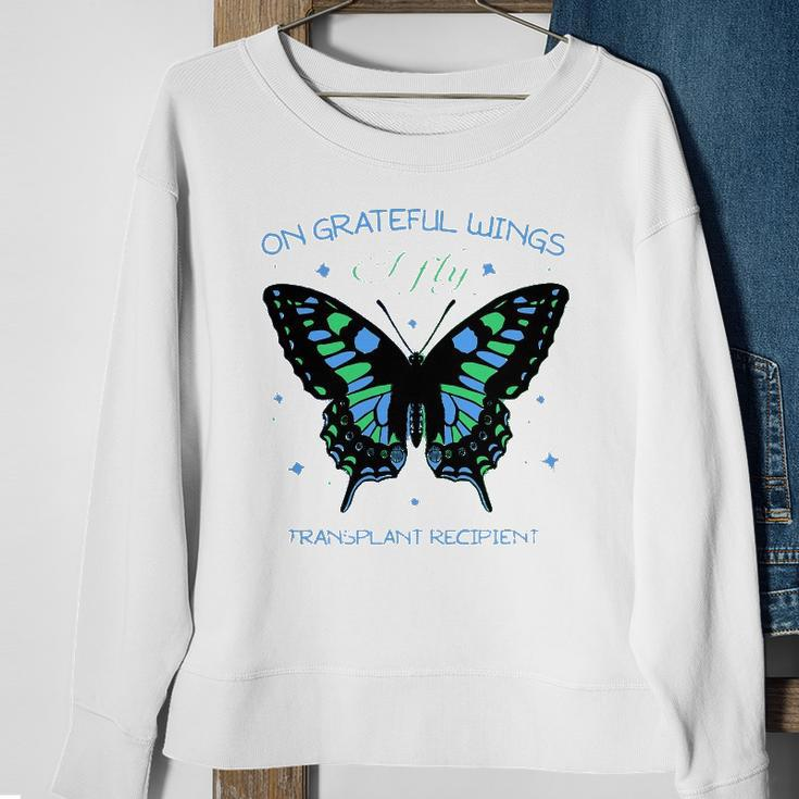 Butterfly On Grateful Wings I Fly Transplant Recipient Sweatshirt Gifts for Old Women