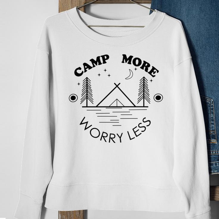 Camp More Worry Less Camping Lovers Sweatshirt Gifts for Old Women