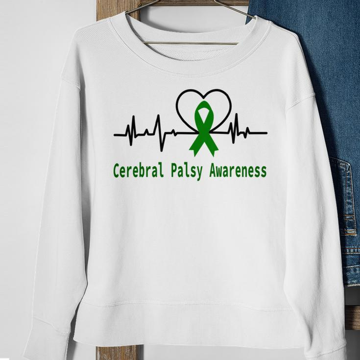 Cerebral Palsy Awareness Heartbeat Green Ribbon Cerebral Palsy Cerebral Palsy Awareness Sweatshirt Gifts for Old Women