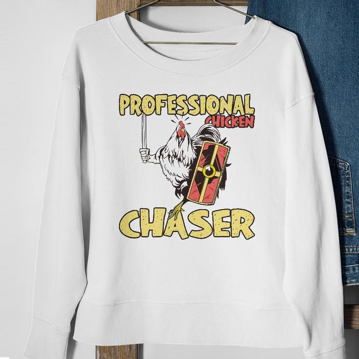 Chicken Farmer Professional Chicken Chaser Sweatshirt Gifts for Old Women