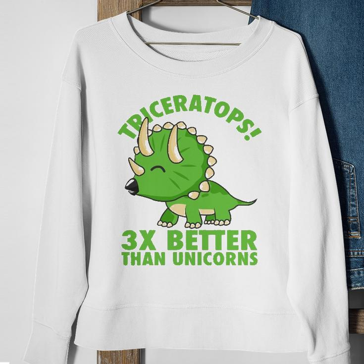 Cool Triceratops 3X Better Than Unicorns Funny Dinosaur Gift Sweatshirt Gifts for Old Women