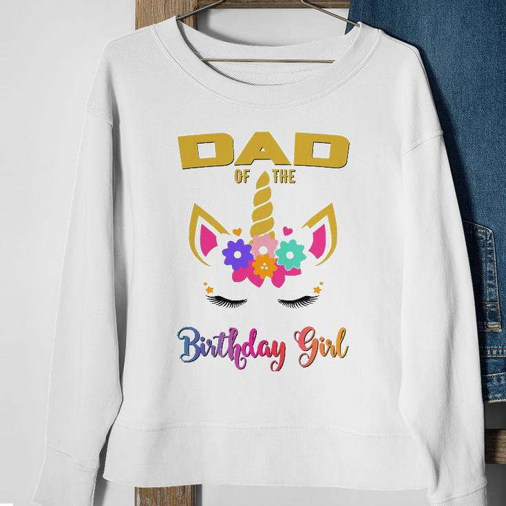 Dad Of The Birthday Girl Unicorn Matching Sweatshirt Gifts for Old Women