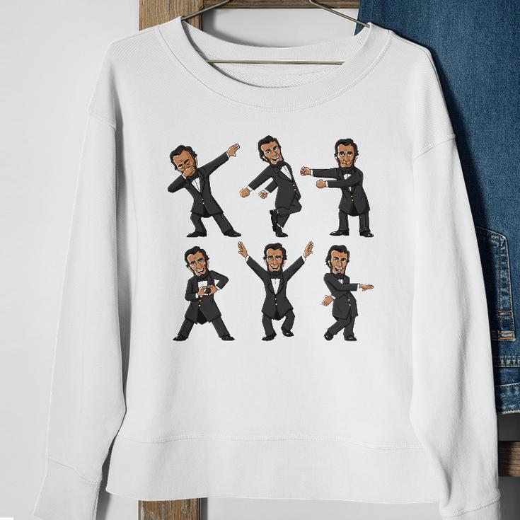 Dancing Abraham Lincoln 4Th Of July Boys Girls Kids Sweatshirt Gifts for Old Women