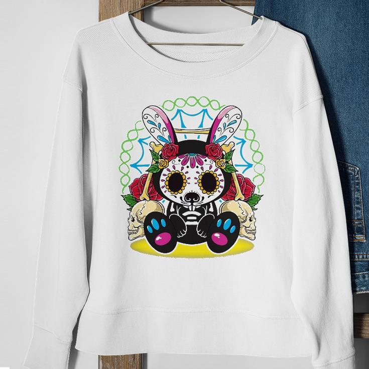 Day Of The Dead Dia De Los Muertos Bunny Sugar Skull Sweatshirt Gifts for Old Women