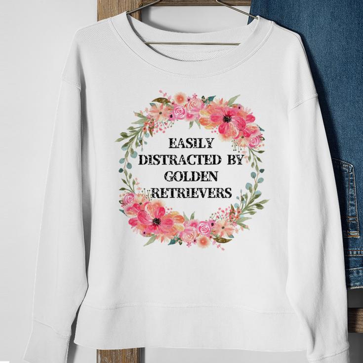 Easily Distracted By Golden Retrievers Sweatshirt Gifts for Old Women