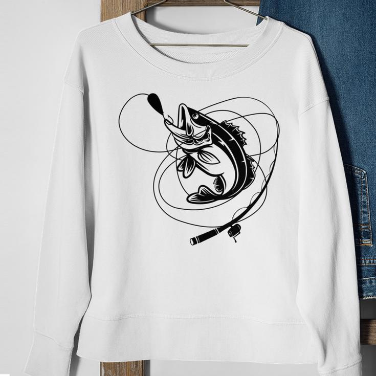 Fishing Bass Sticker Sweatshirt Gifts for Old Women