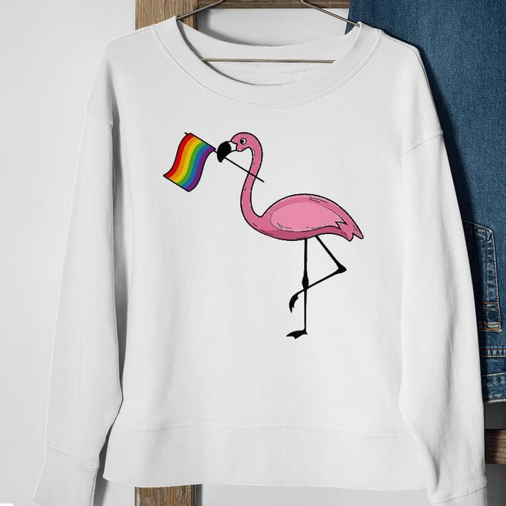 Flamingo Lgbt Flag Cool Gay Rights Supporters Gift Sweatshirt Gifts for Old Women