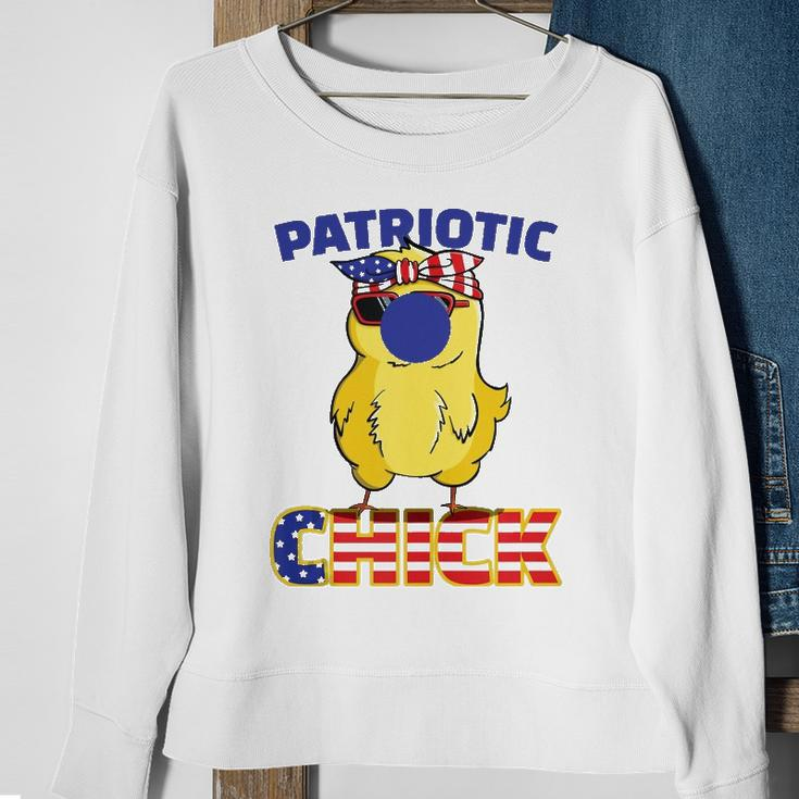 Fourth Of July 4Th Cute Patriotic Chick American Flag Gift Sweatshirt Gifts for Old Women