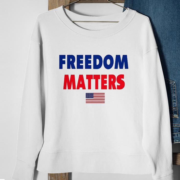 Freedom Matters American Flag Patriotic Sweatshirt Gifts for Old Women