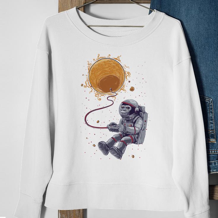 Funny Astronaut Monkey Blowing Sun V2 Sweatshirt Gifts for Old Women