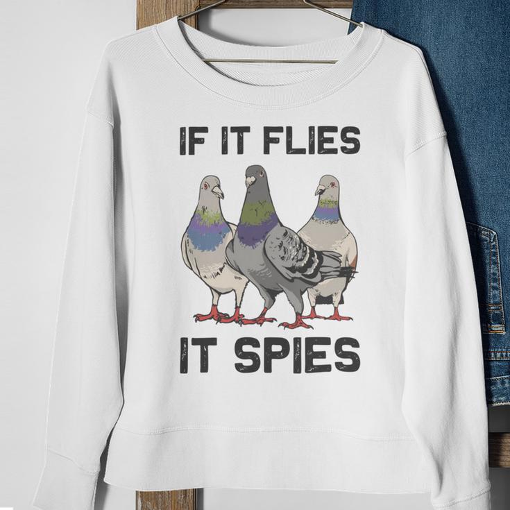 Funny Birds Pun Pigeon If It Flies It Spies Birds Are Liars Sweatshirt Gifts for Old Women