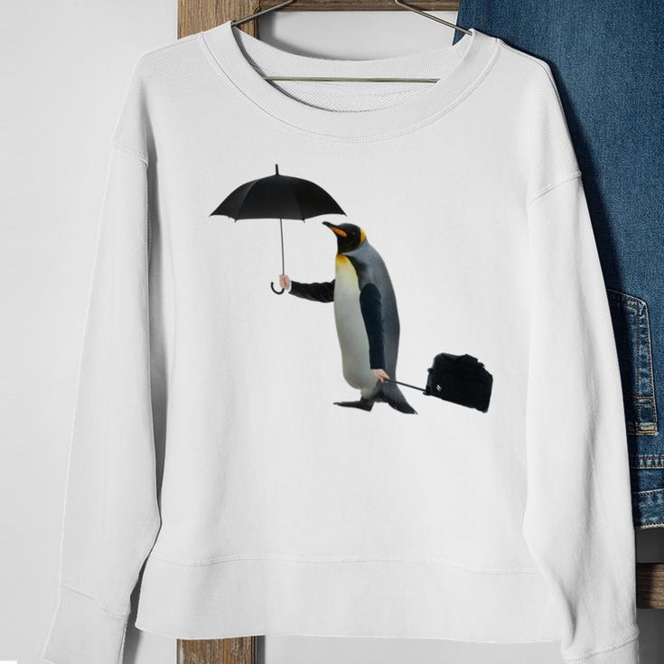 Funny Business Penguin Birds With Human Hands Sweatshirt Gifts for Old Women