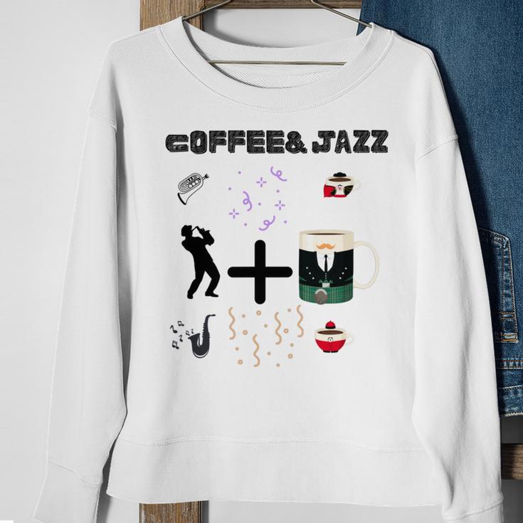 Funny Coolgiftcute Coffee Jazz Jazzmusiccoffeejazz Loverjazz Musicnashvillevintageguitar Sweatshirt Gifts for Old Women