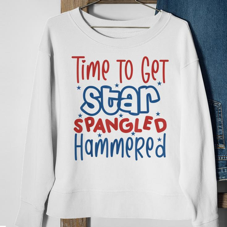 Funny Drunk 4Th Of July Time To Get Star Spangled Hammered Sweatshirt Gifts for Old Women
