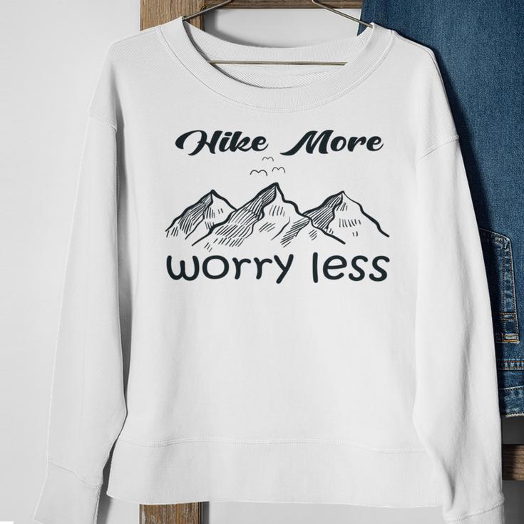 Funny Hiking Hike More Worry Less Gift For Hikers Camping Nature Lover Gift Adventure Sweatshirt Gifts for Old Women